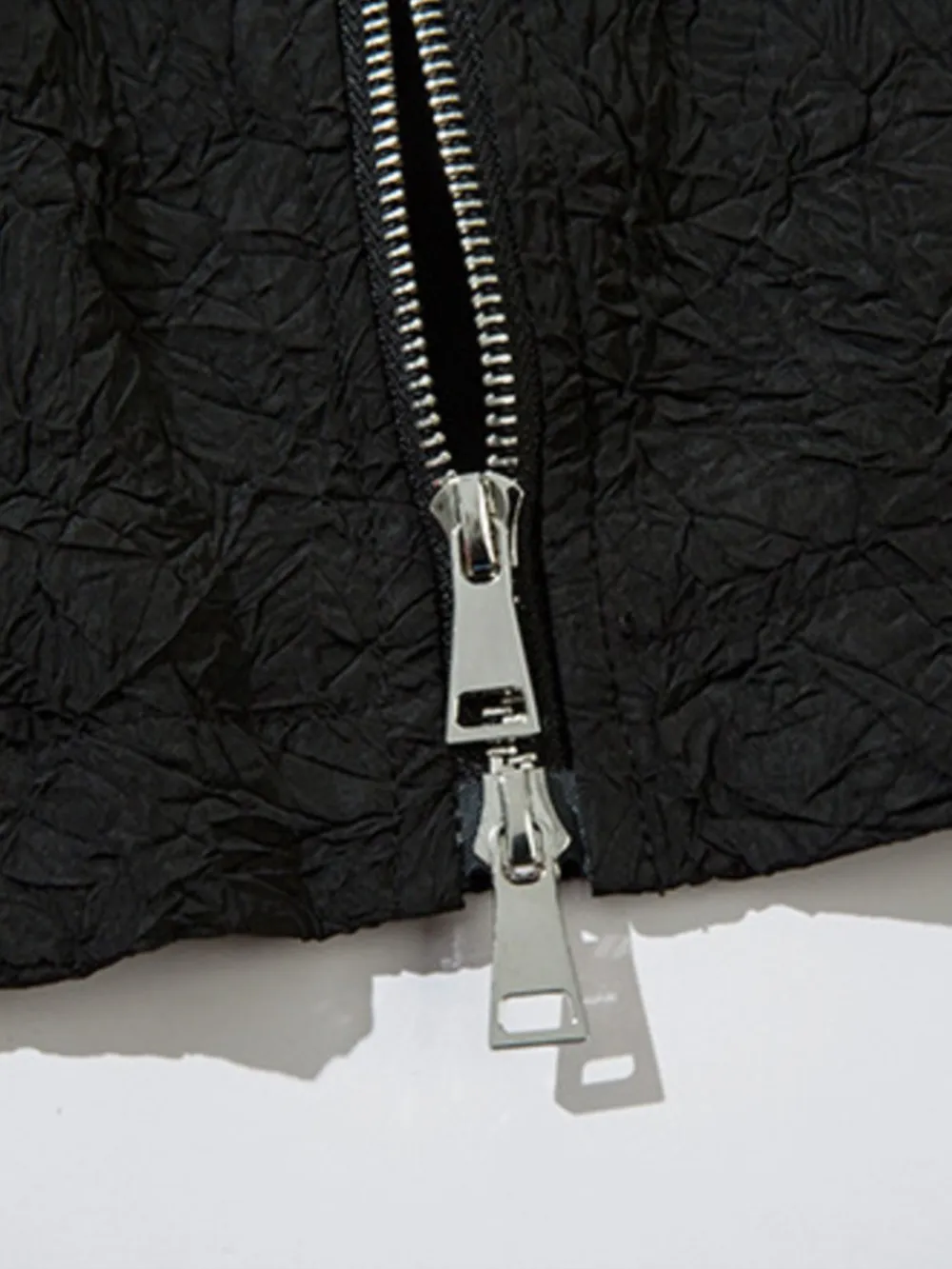 Textured Bomber Collared Neck Zip Up Jacket, image 5