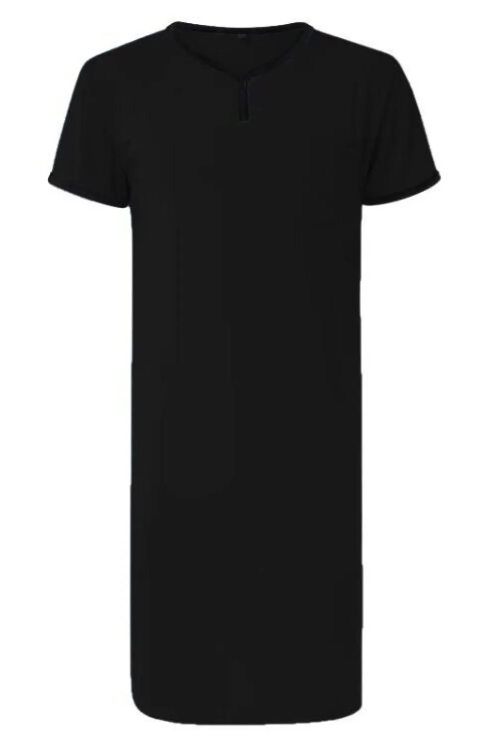Men's Plus Size Contrast Trim Short Sleeve Lounge Tee Dress