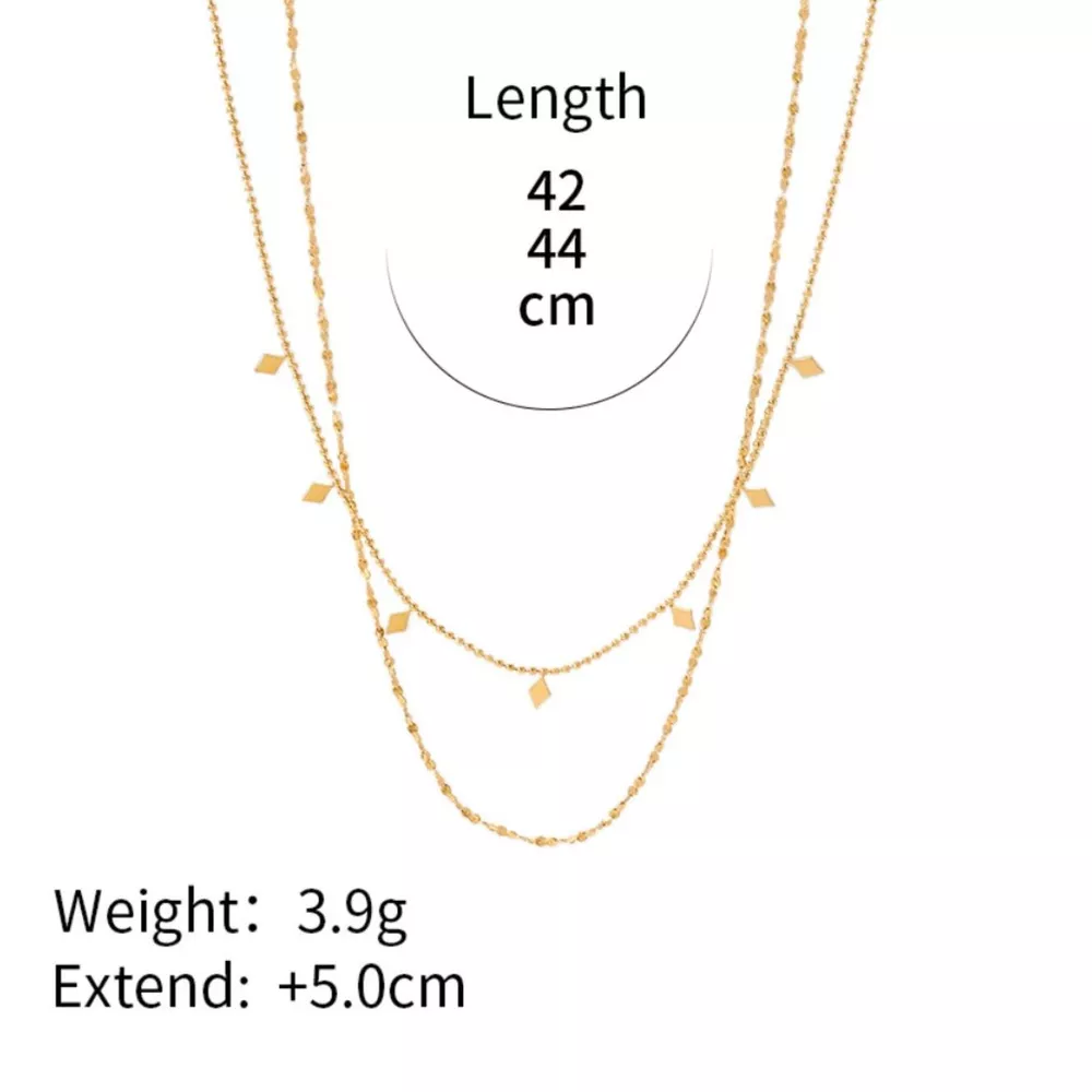 18K Gold-Plated Double Layered Necklace, image 7