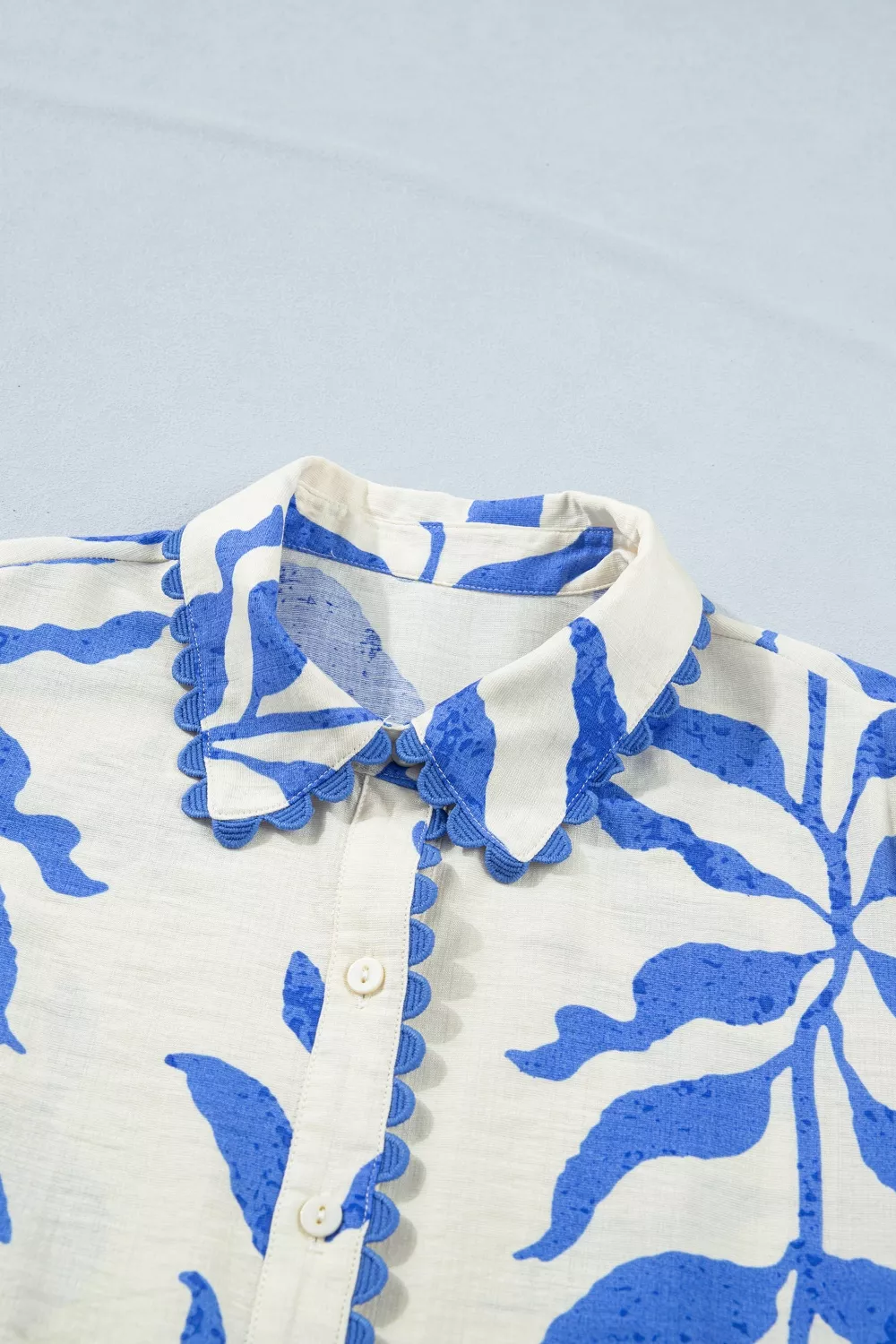 Leafy Botanical Print Side Tie Button Down Maxi Dress, image 6