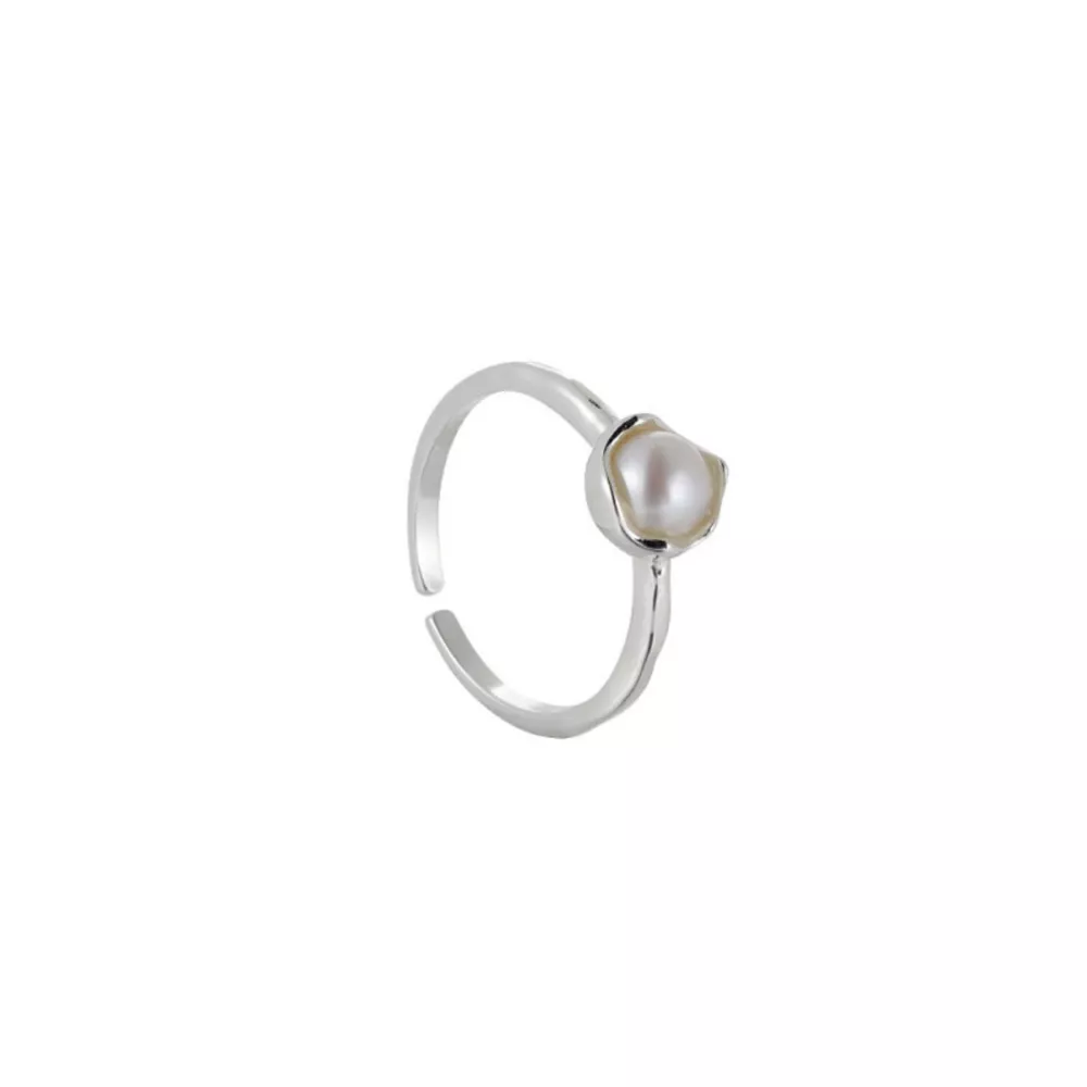 Freshwater Pearl 925 Sterling Silver Open Ring, image 3