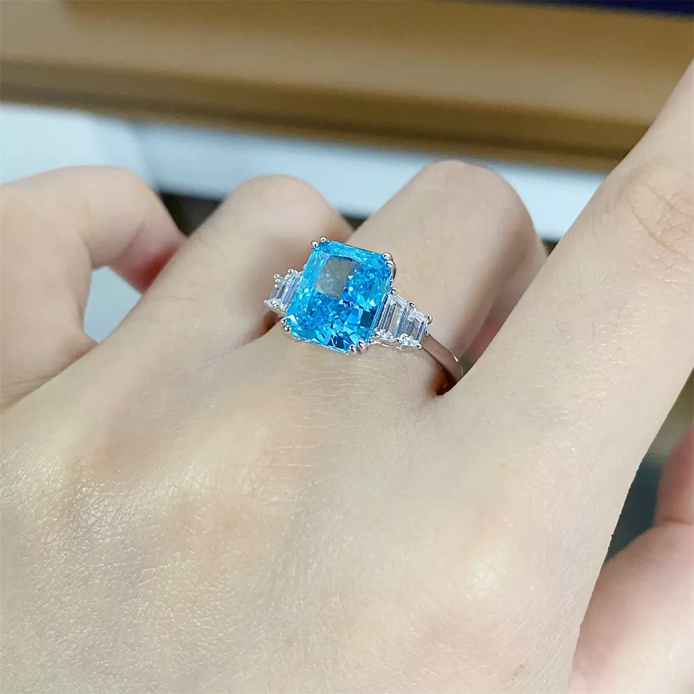 925 Sterling Silver Zircon Geometric Ring, image 4