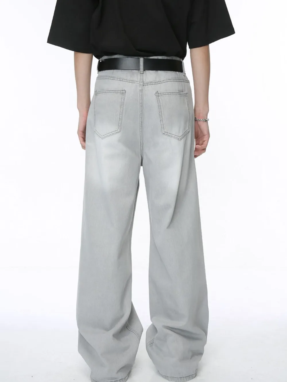 Washed Cat Whisker Straight-Leg Jeans, image 3