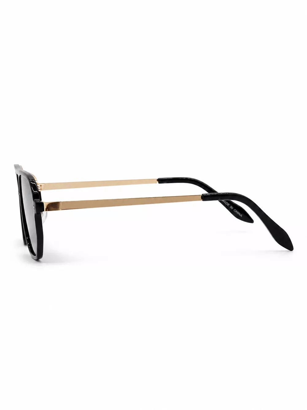Aviator Sunglasses with Black Lenses and Gold Accents, image 3