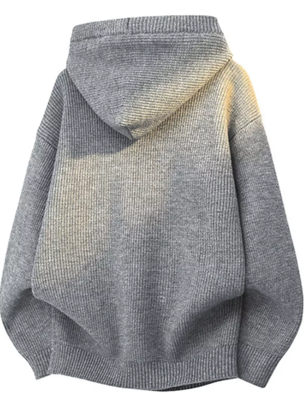 Men's Plus Size Button Detail Hooded Sweater, image 6