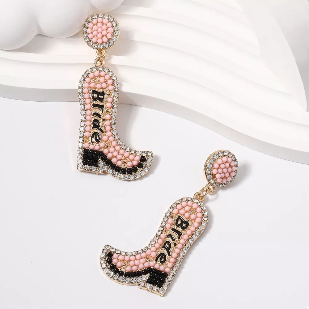 Bride Boot Dangle Earrings, image 4