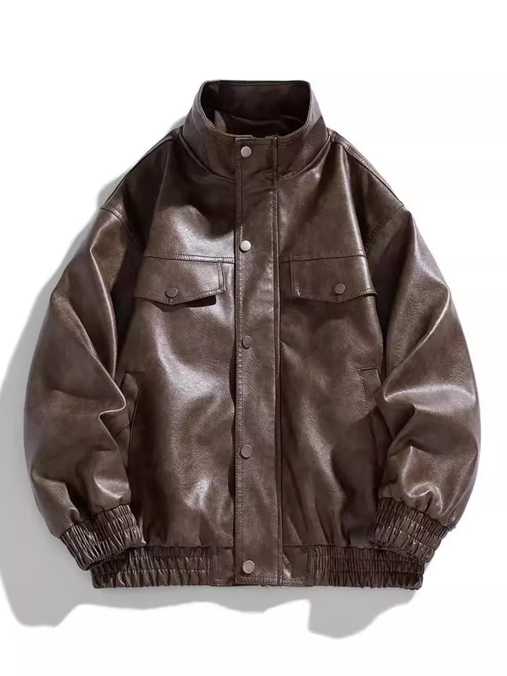 Men's Plus Size Snap Down Jacket with Pockets, image 4