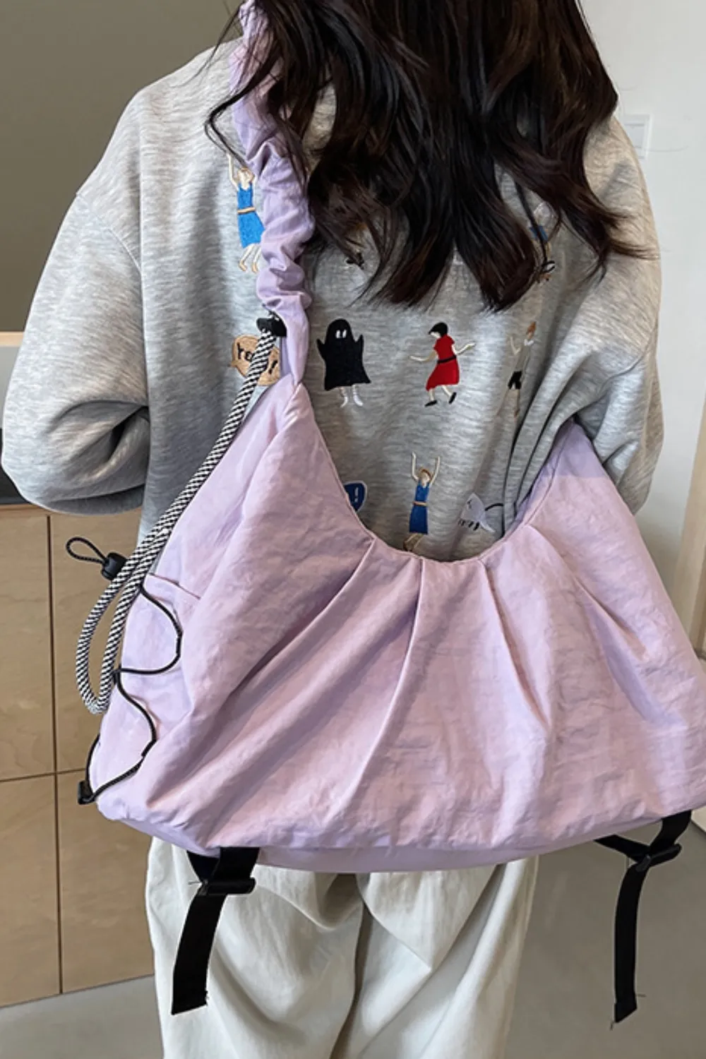 Drawstring Strap Ruched Crossbody Bag, image 15