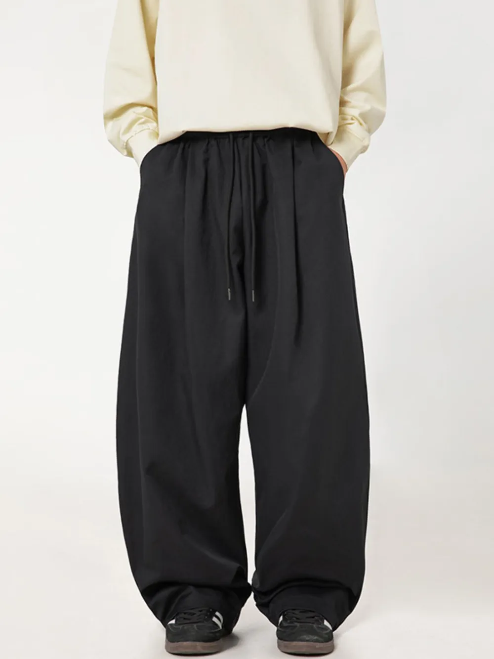 Men's Side Ruched Wide Leg Pants