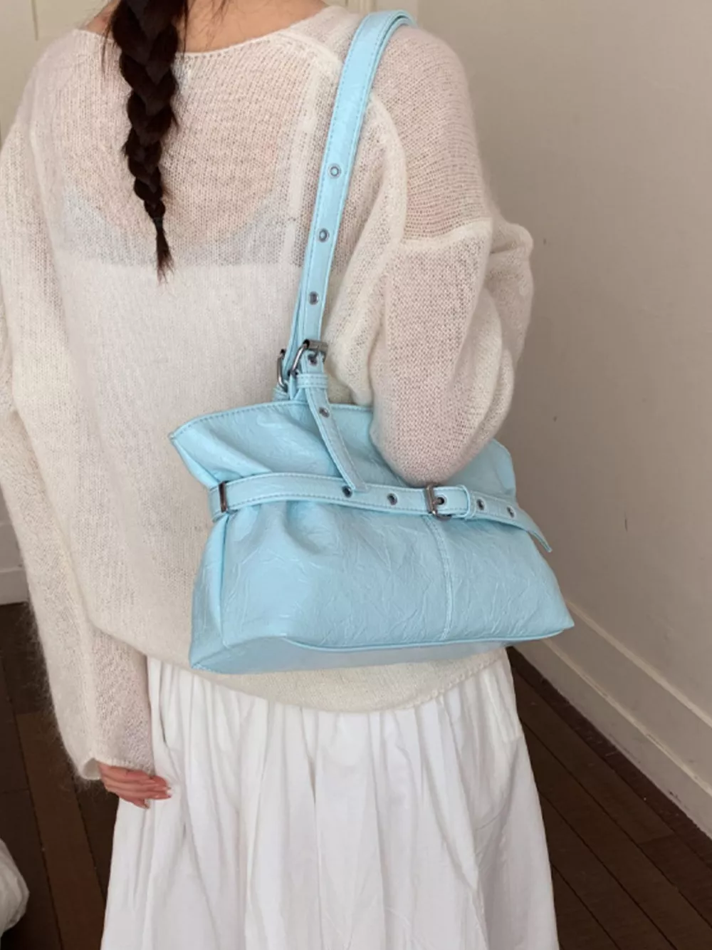 Buckle Detail Shoulder Bag, image 6