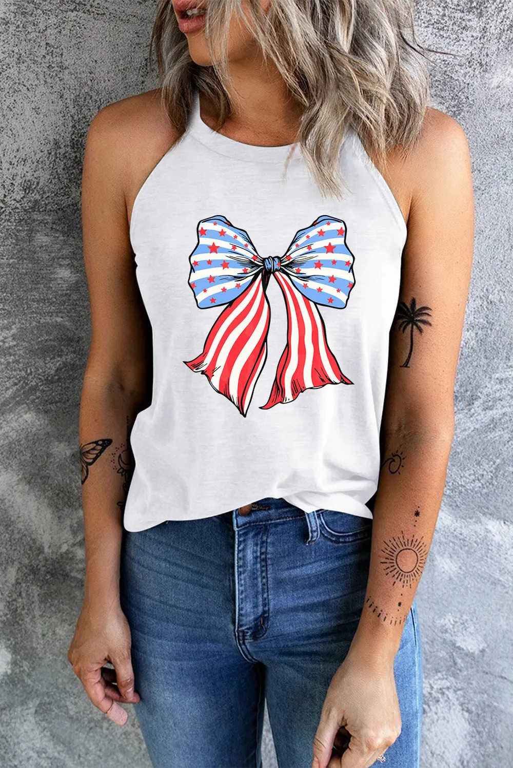 Bow Graphic Grecian Neck Tank, image 2