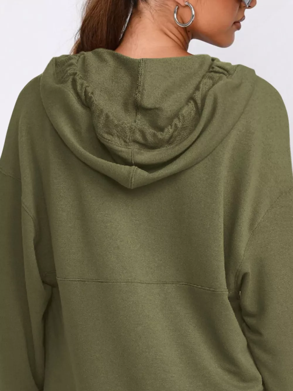 Drawstring Kangaroo Pocket Long Sleeve Hoodie, image 16