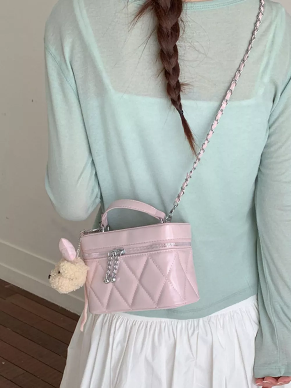 Quilted Chain Strap Crossbody Bag, image 4
