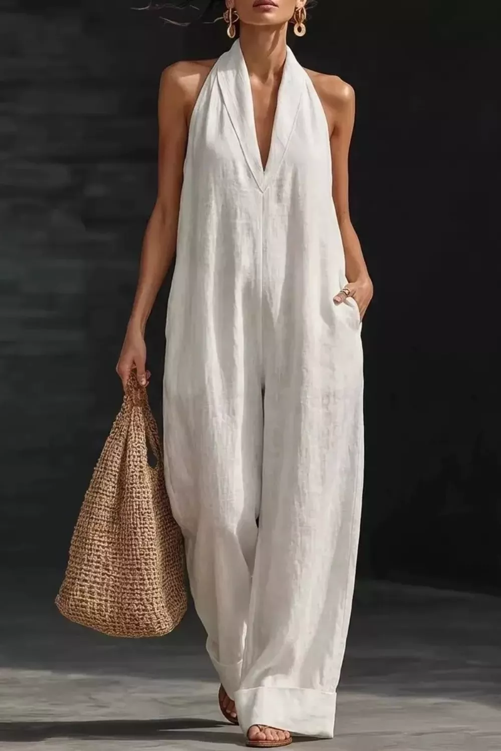 Sleeveless Wide Leg Jumpsuit, image 2