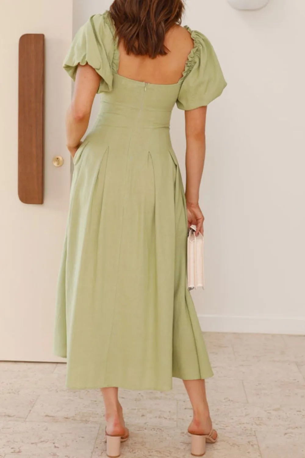 Sweetheart Neck Puff Sleeve Dress, image 12