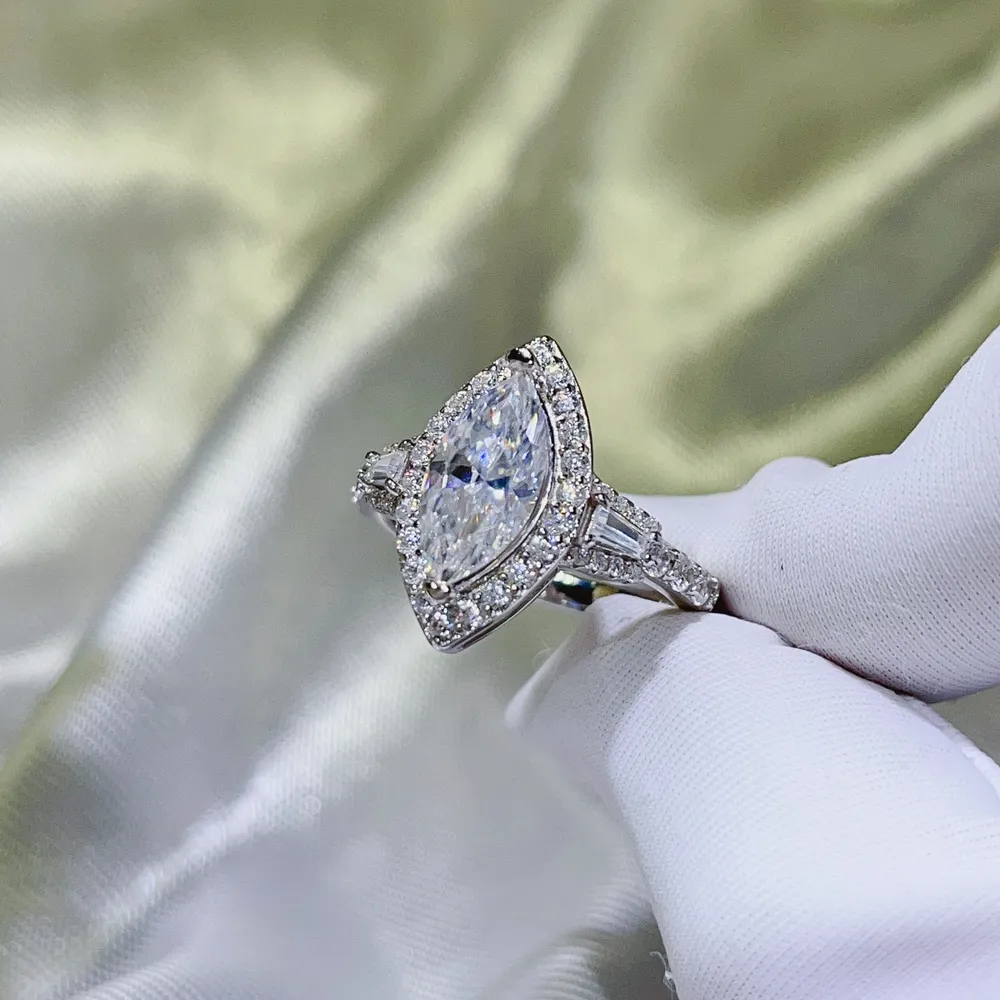 2 Carat Moissanite 925 Sterling Silver Ring, image 4