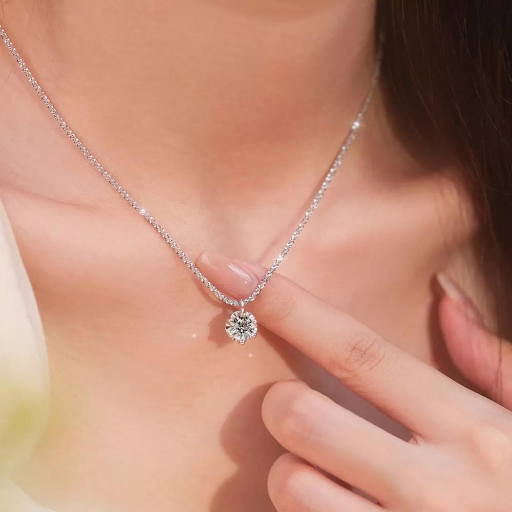 1 Carat Moissanite 925 Sterling Silver Necklace, image 2