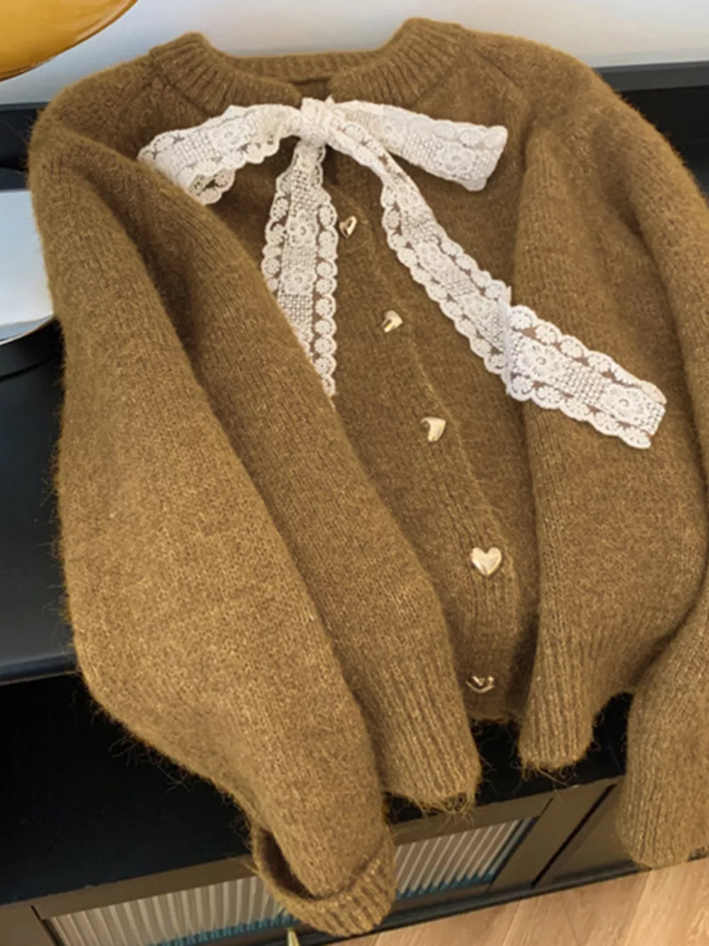 Lace Bowknot Knit Cardigan, image 5