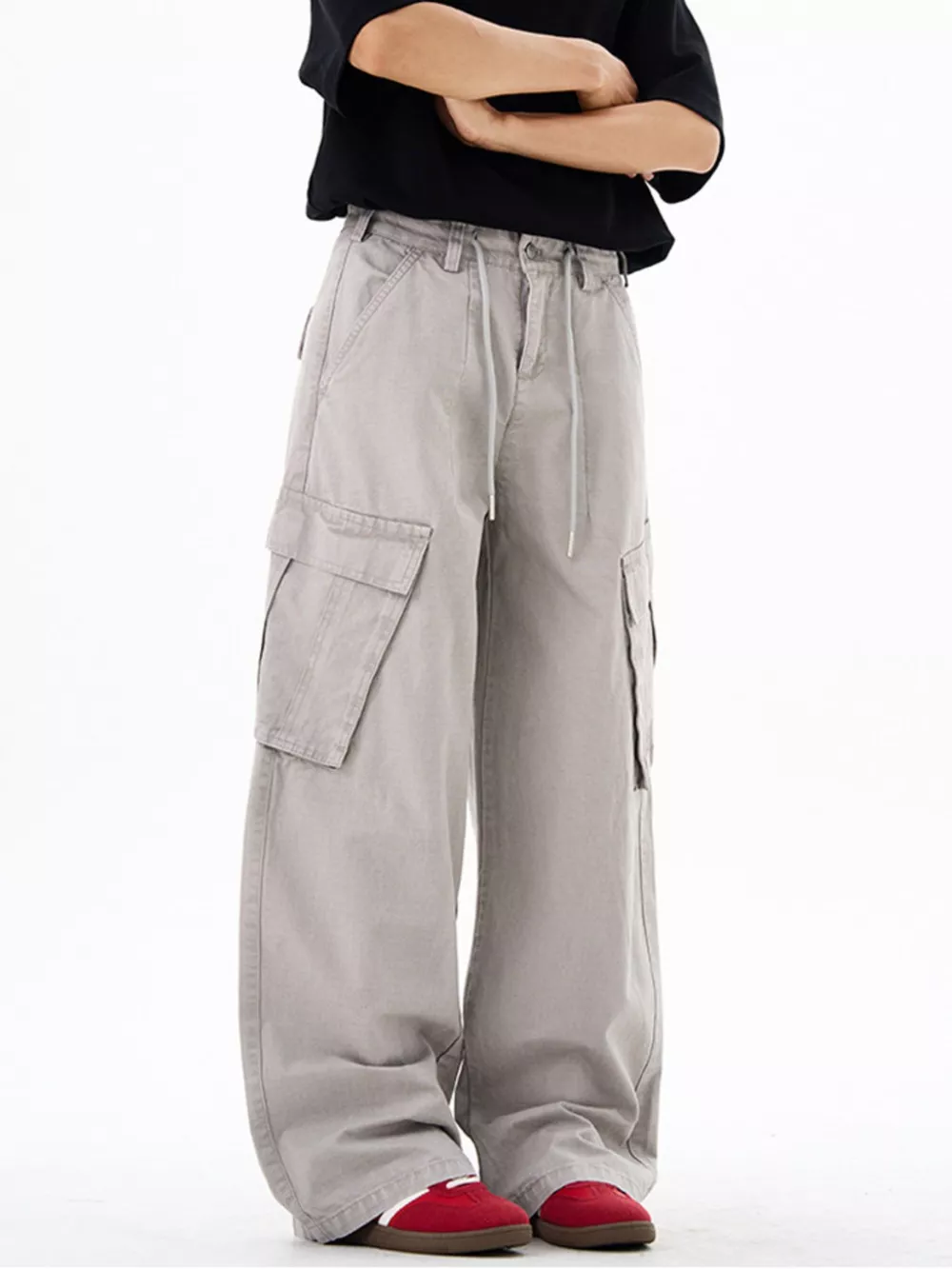 Men's Wide Leg Cargo Pants, image 4
