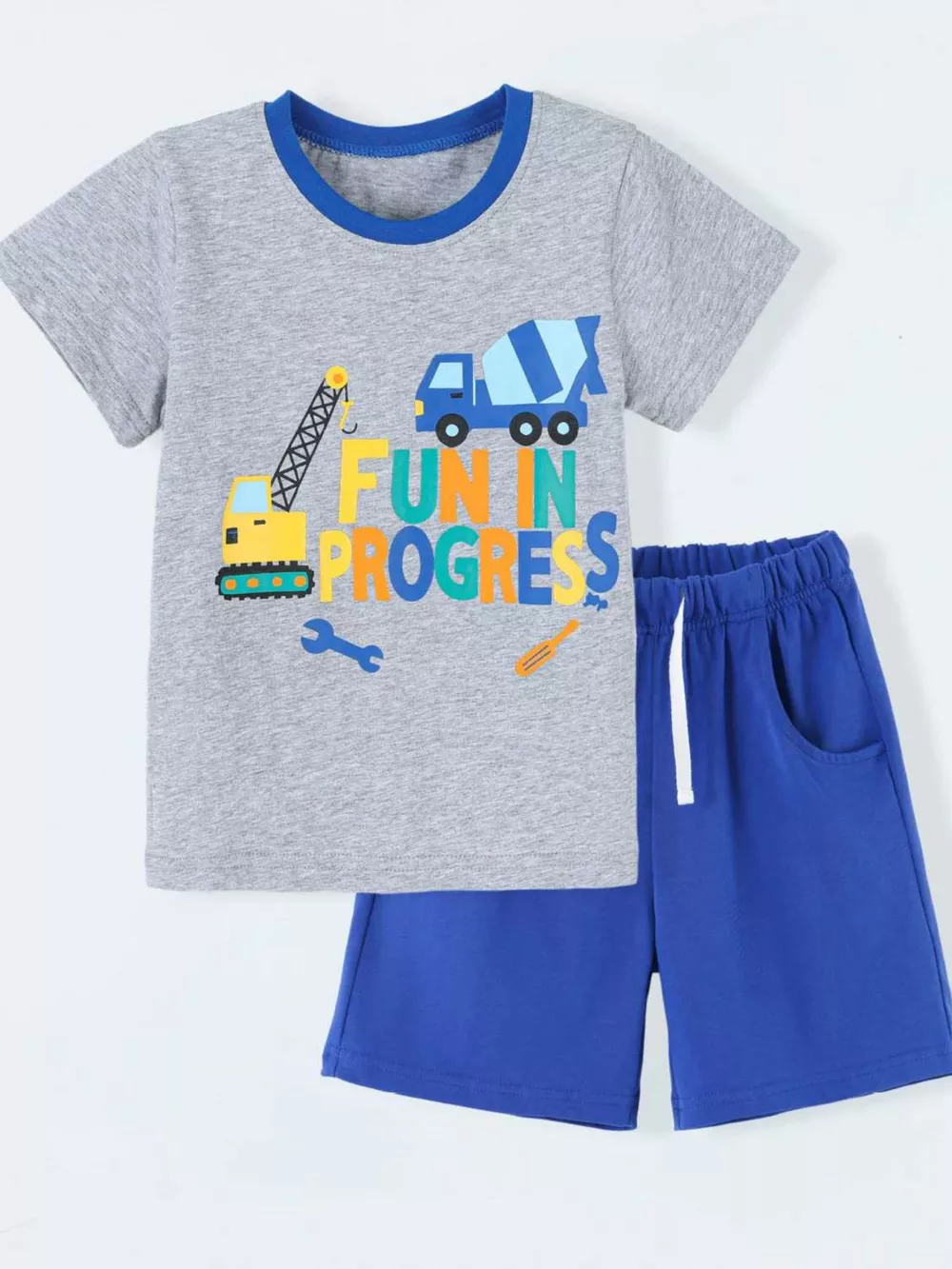 Children's Construction Vehicle Tee and Shorts Set, image 2