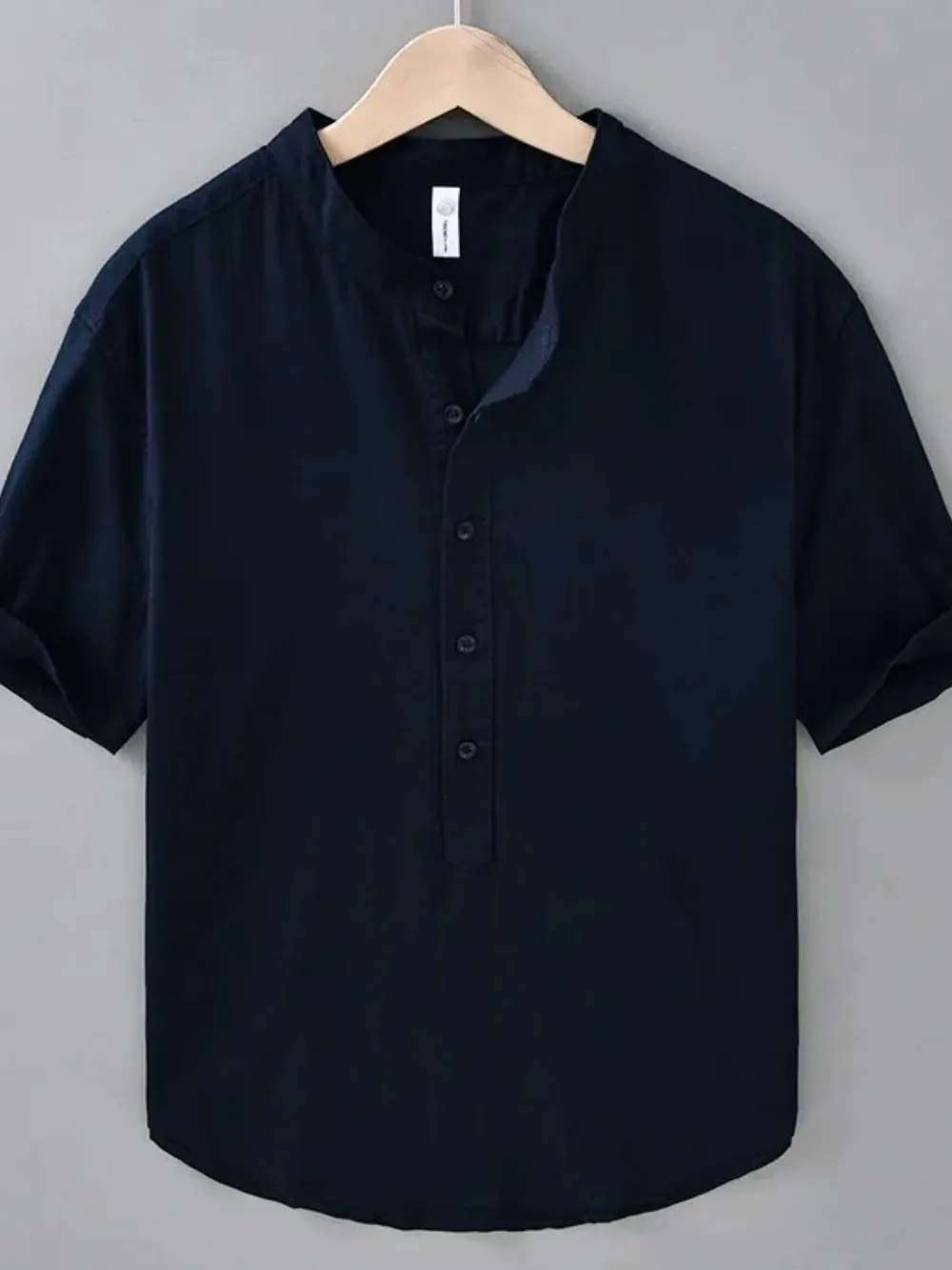 Men's Plus Size Button Detail Short Sleeve Blouse, image 4