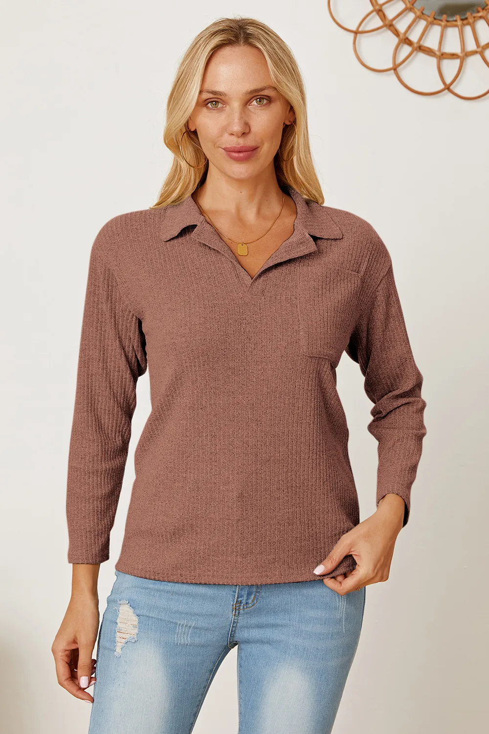 Collared Neck Dropped Shoulder T-Shirt, image 14