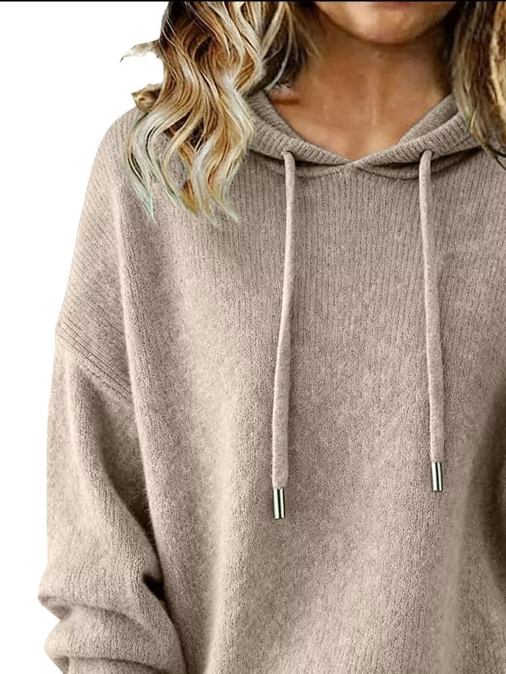 Drawstring Long Sleeve Hooded Sweater, image 5