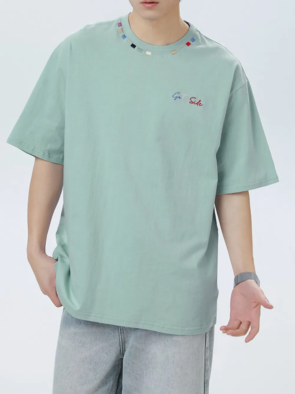 Men's Plus Size Round Neck Half Sleeve T-Shirt
