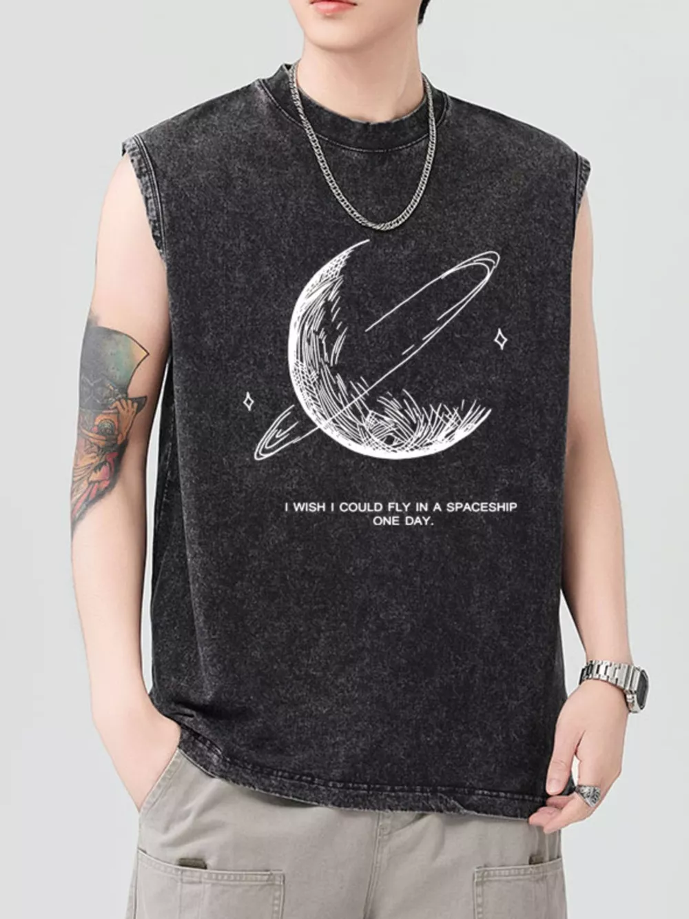 Men's Graphic Round Neck Tank, image 2
