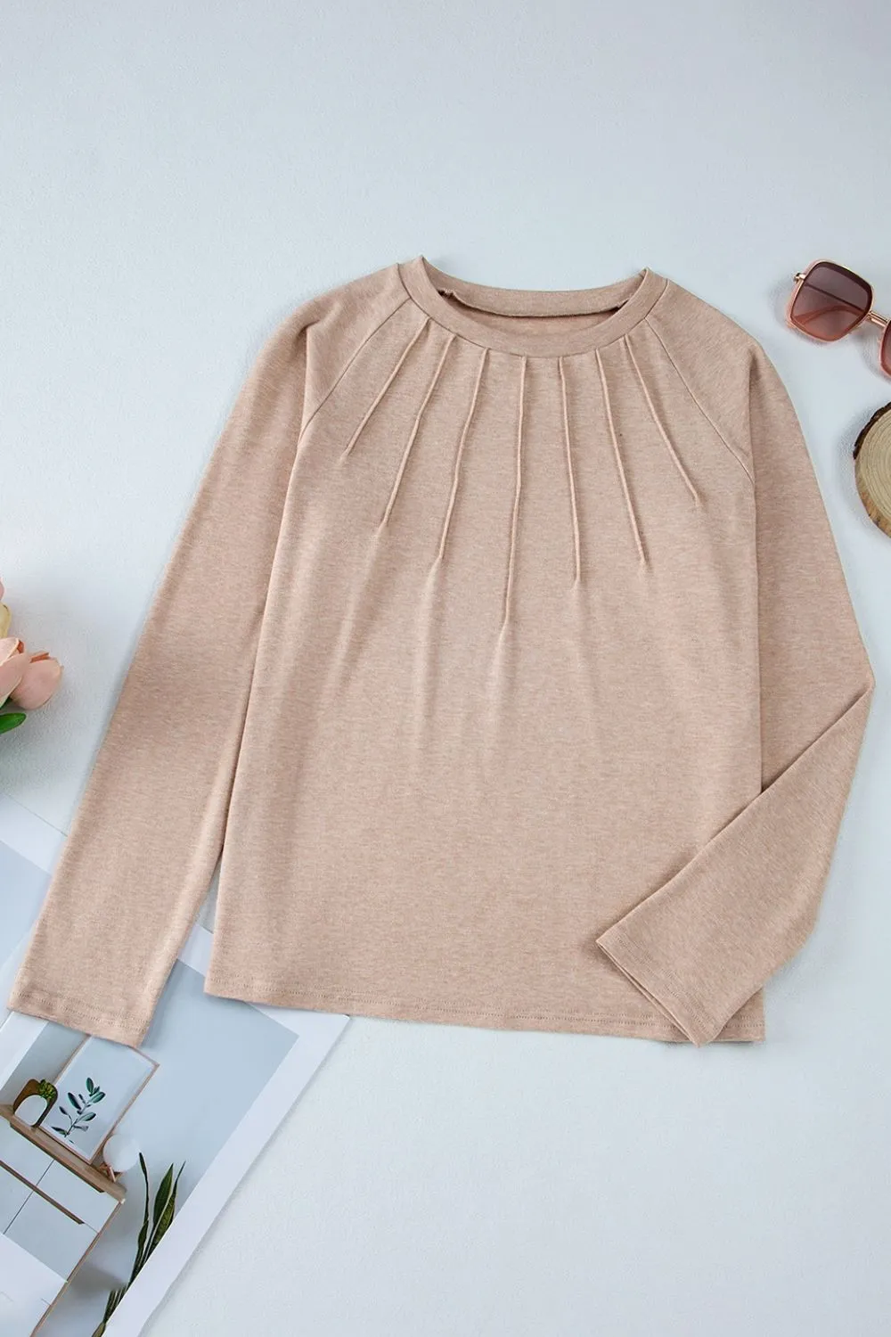 Texture Round Neck Long Sleeve T-Shirt, image 5