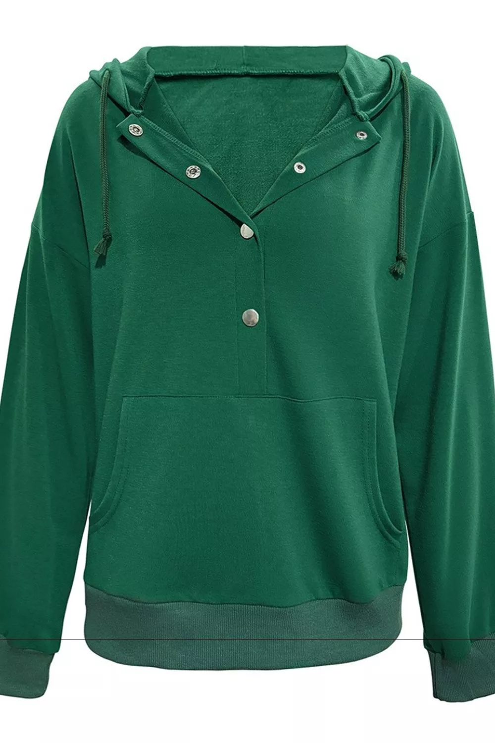 Half Snap Kangaroo Pocket Hoodie, image 6