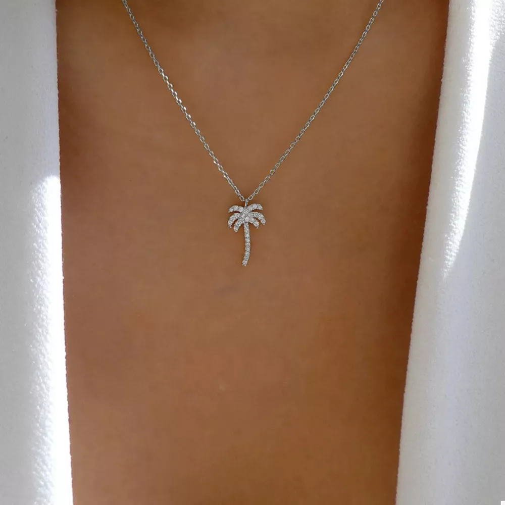 Palm Tree Pendant Necklace, image 3
