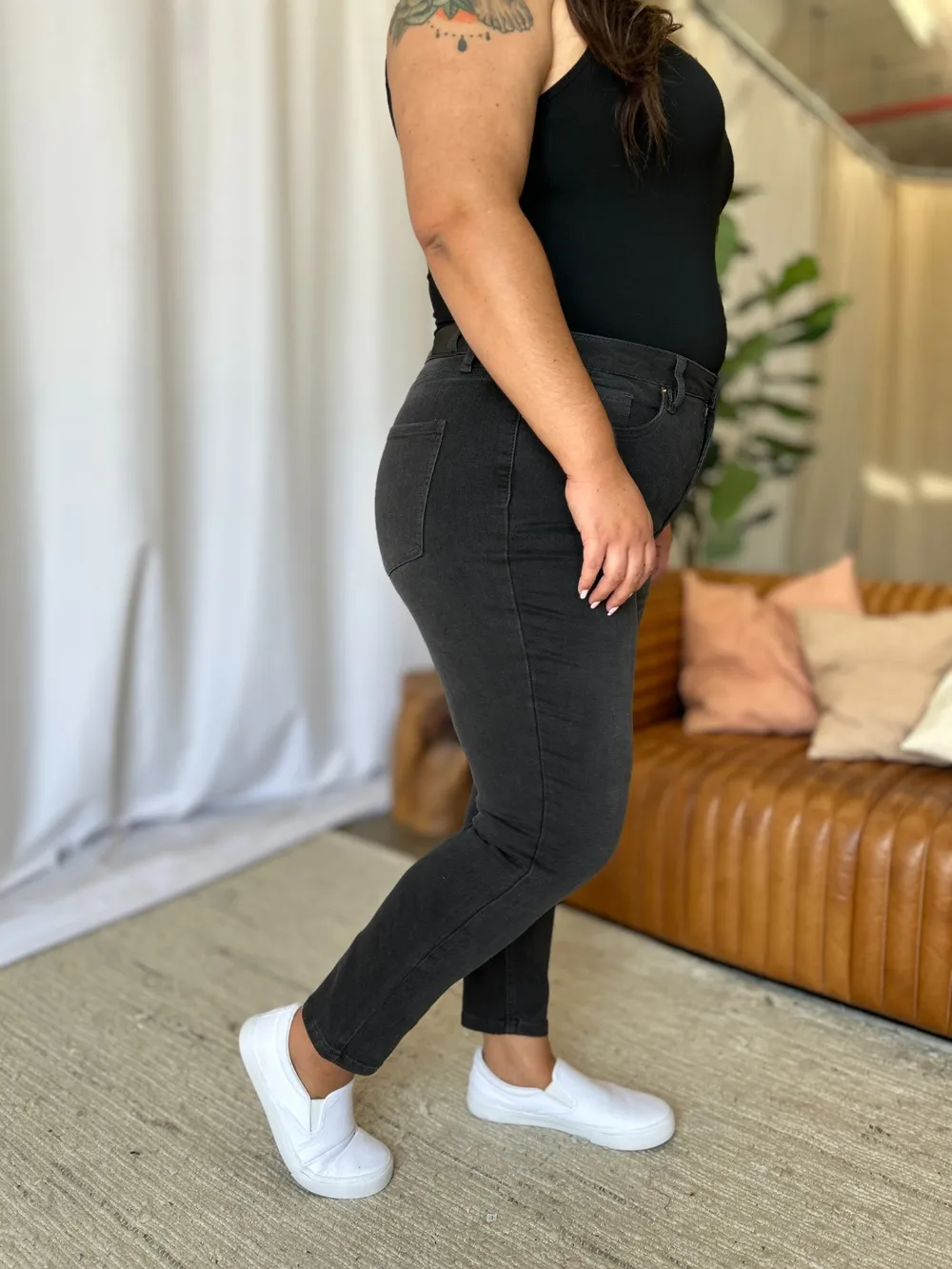 Full Size High Rise Tummy Control Skinny Jeans, image 6