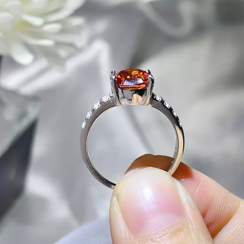 3 Carat Moissanite Oval 925 Sterling Silver Ring, image 3
