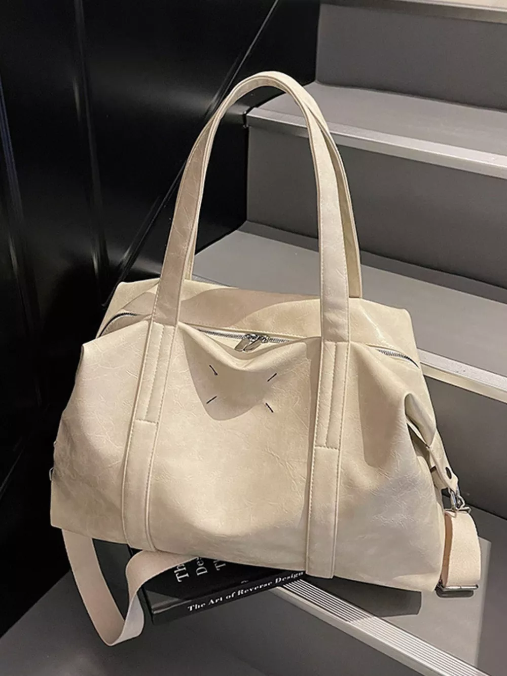 Vintage Style Leather Travel Bag, image 5