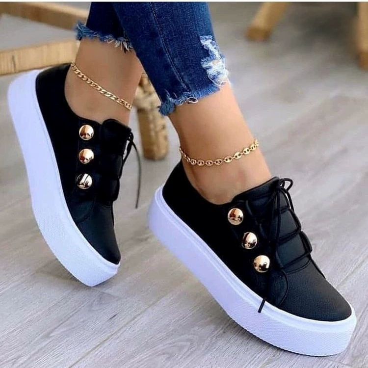 Round Toe Platform Sneakers