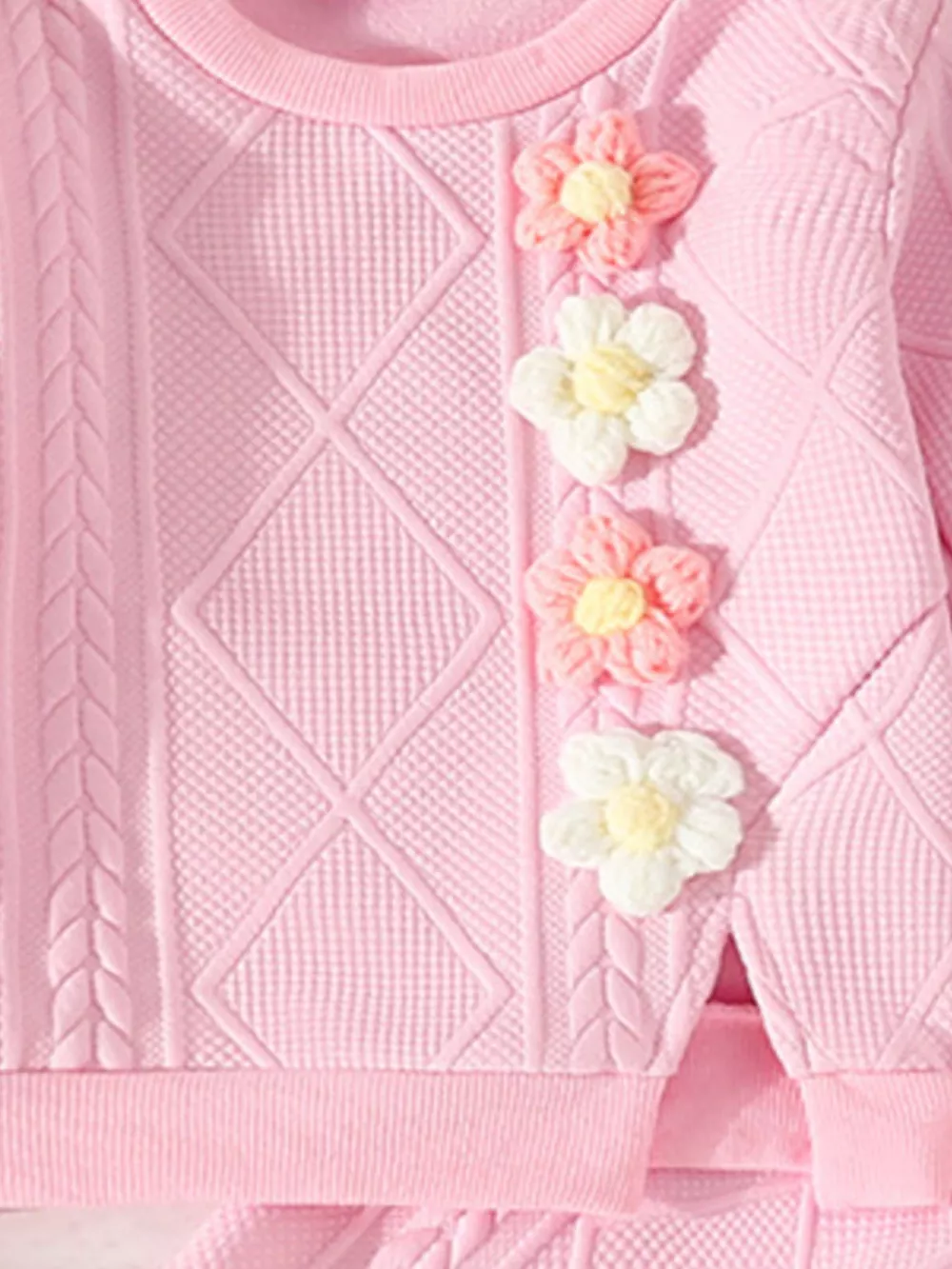 Children's Floral Applique Top and Pants Set, image 5