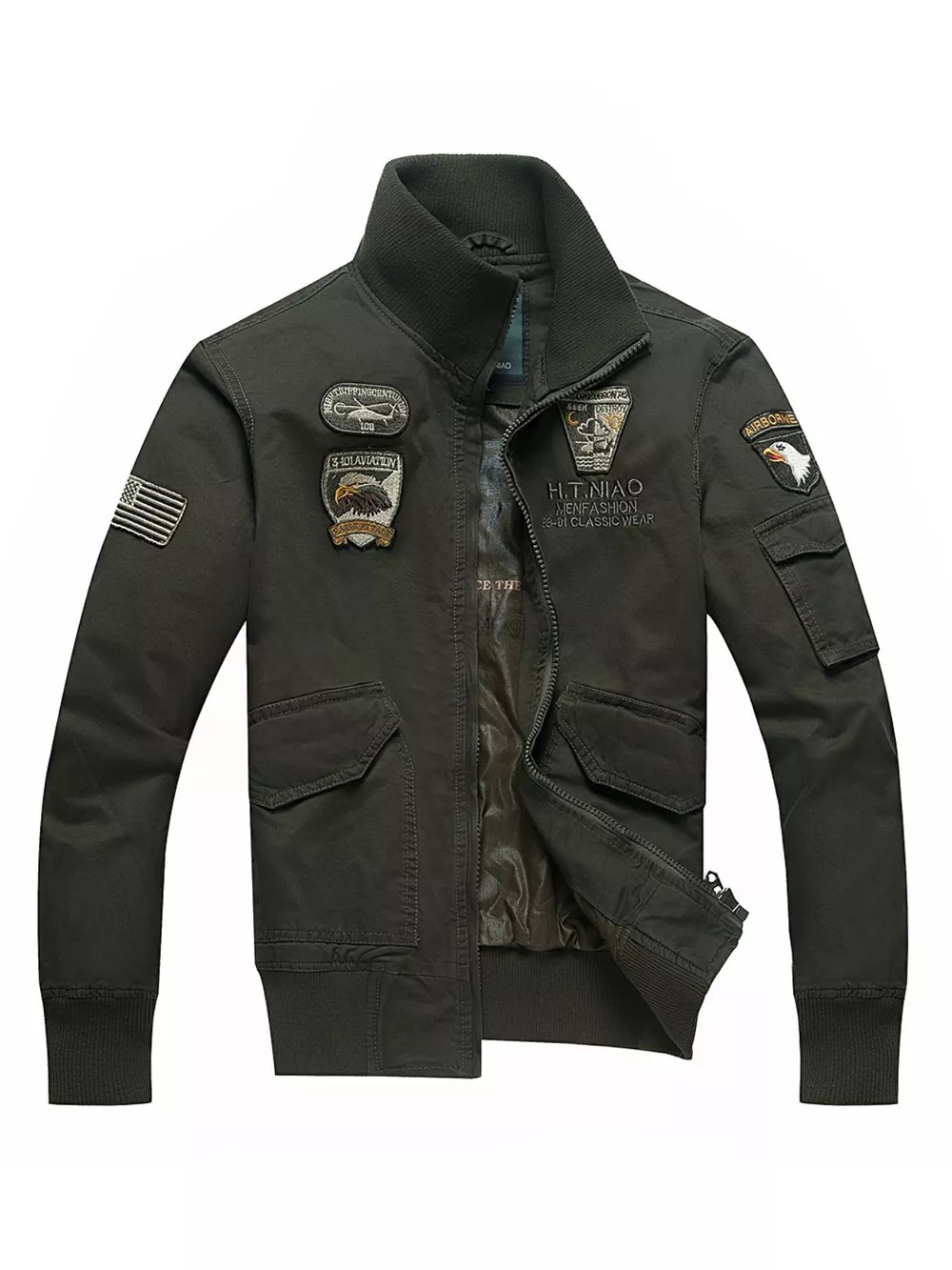 Men's Plus Size Zip Up Long Sleeve Jacket, image 2