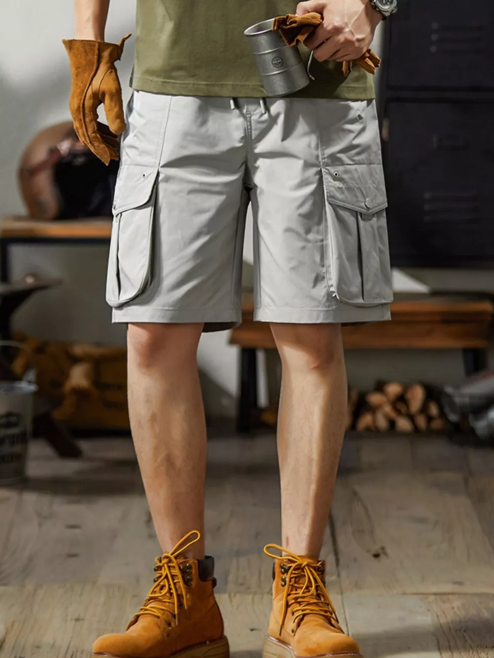 Men's Plus Size Loose Fit Cargo Shorts, image 6