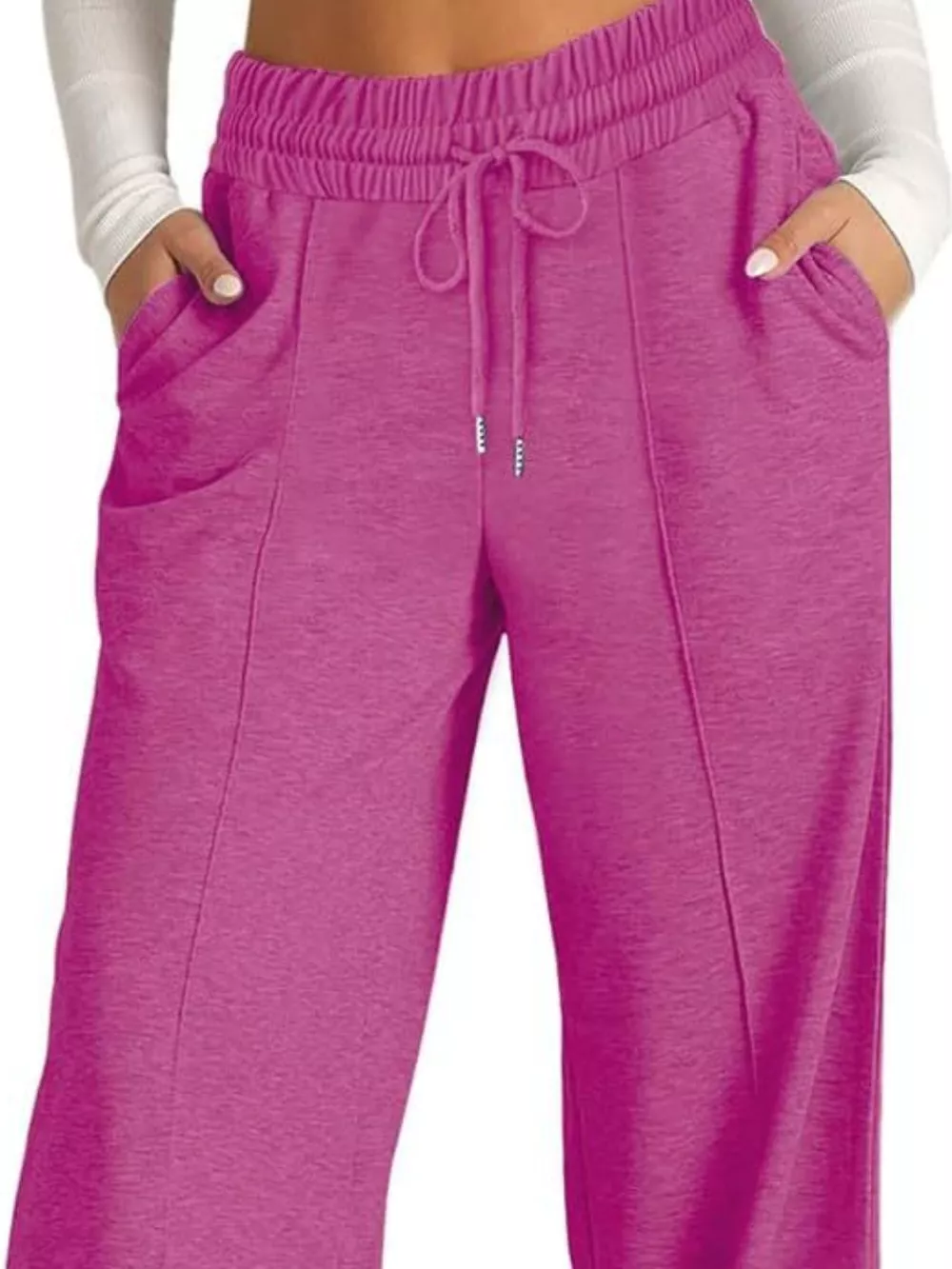Wide Leg Drawstring Pants, image 3