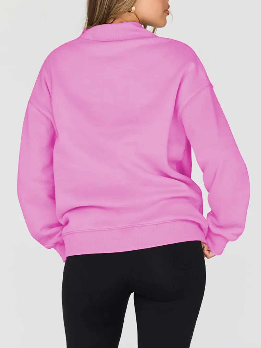 Mock Neck Drop Shoulder Long Sleeve Sweatshirt, image 26