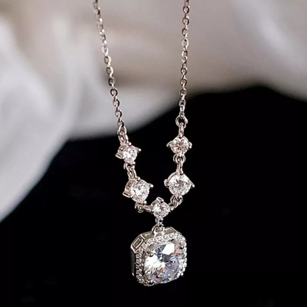 2 Carat Moissanite 925 Sterling Silver Pendant Necklace, image 4