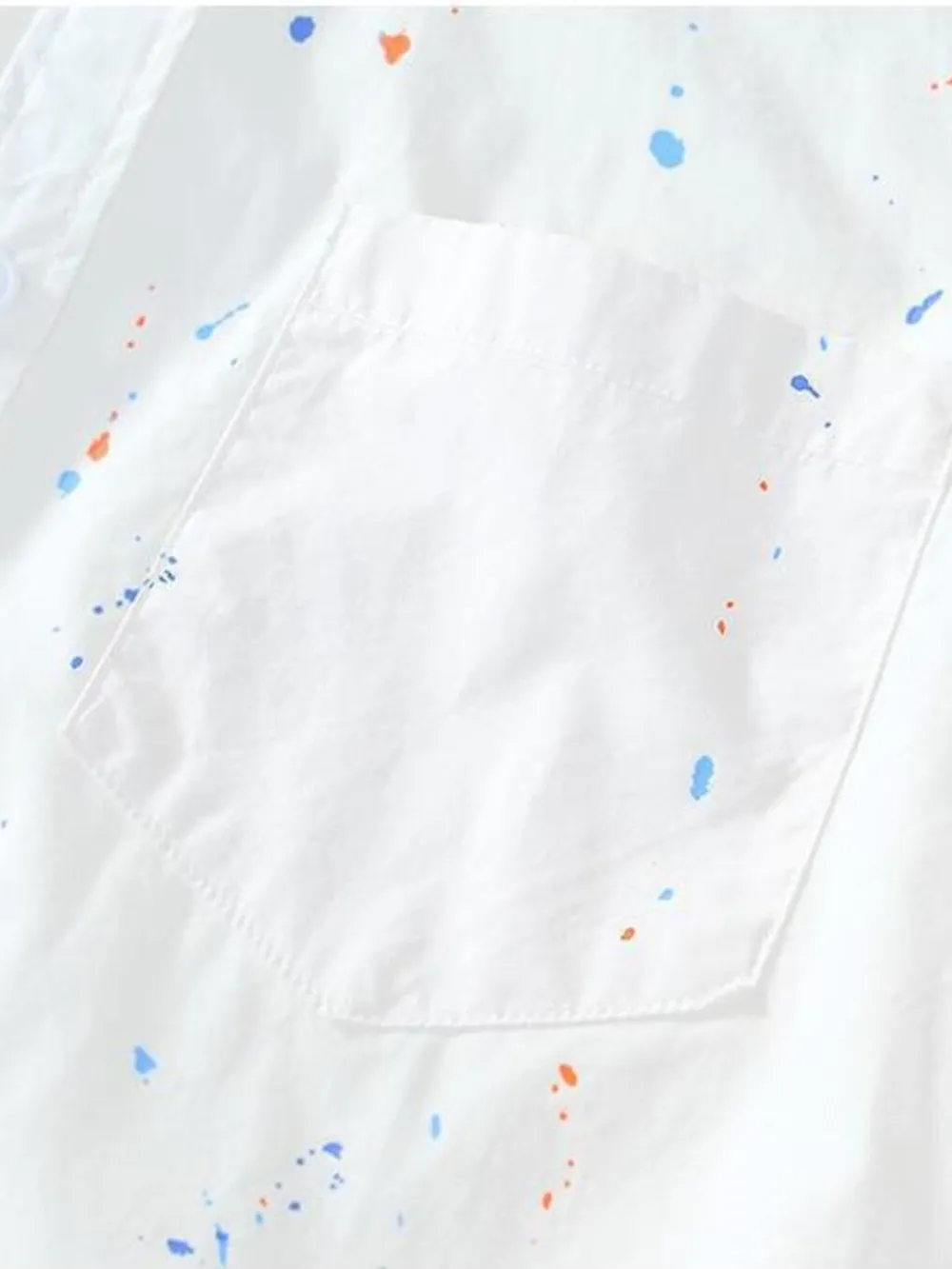Men's Plus Size Casual Paint Splatter Short Sleeve Button-Up Shirt, image 8