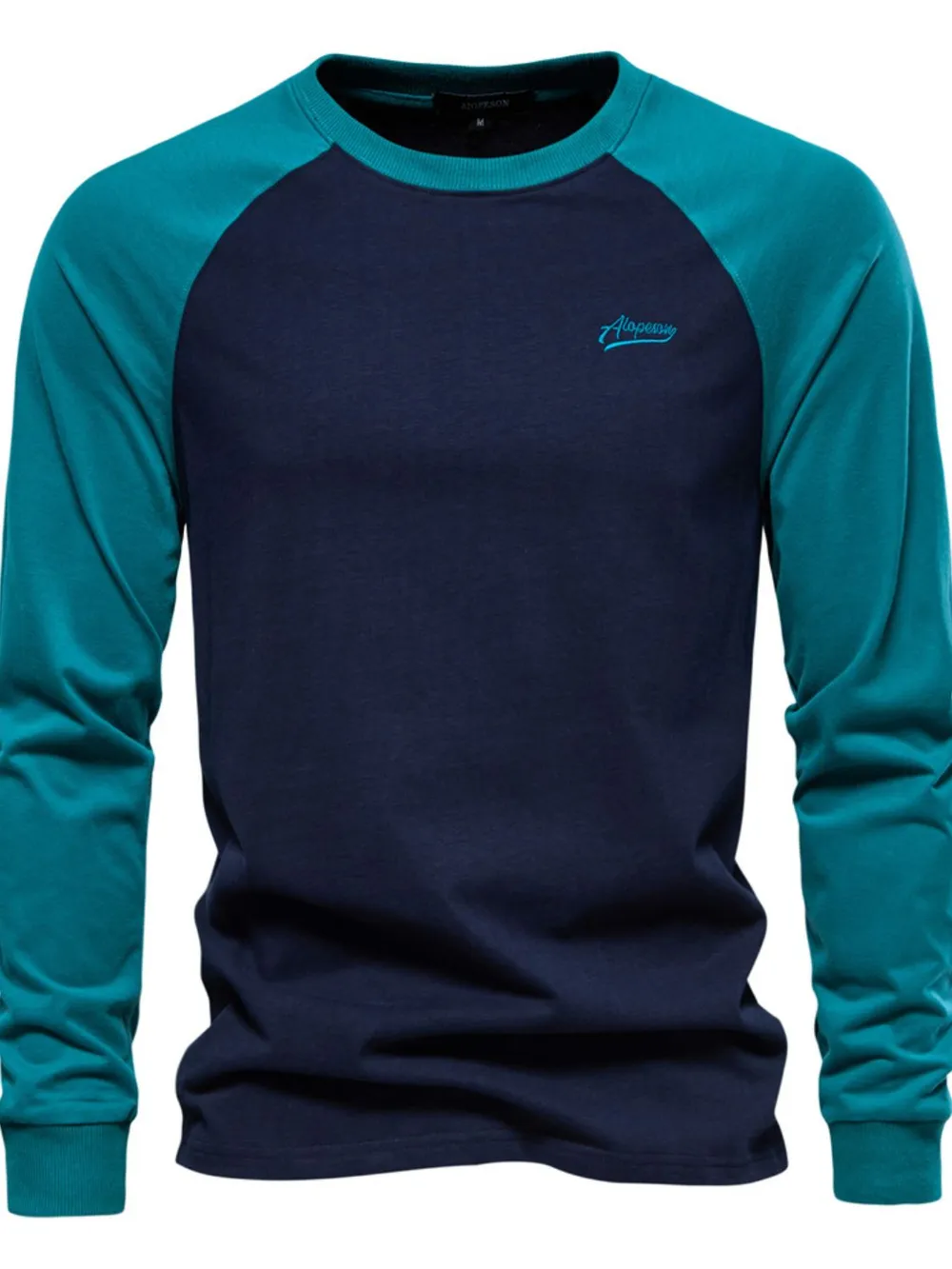 Men's Contrast Round Neck Raglan Sleeve T-Shirt, image 8