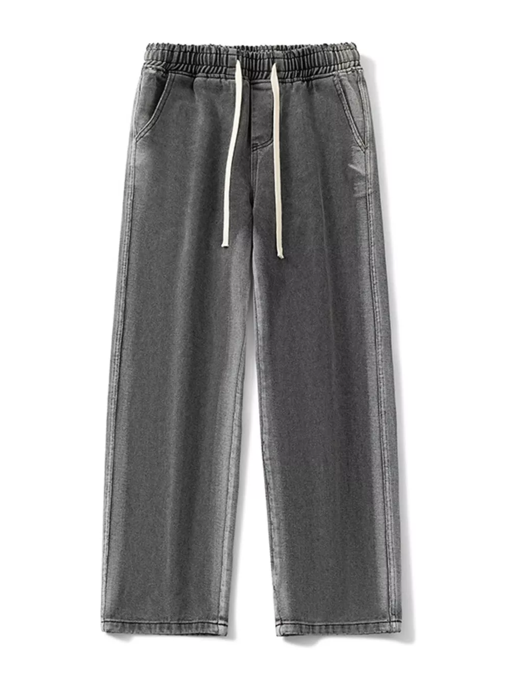 Men's Full Size Drawstring Relaxed Fit Wide Leg Jeans Plus Size