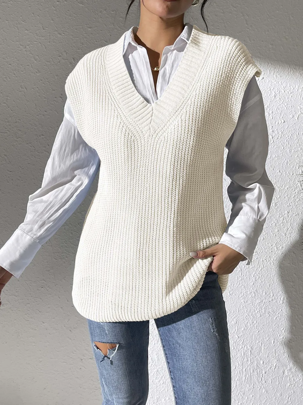 V-Neck Sweater Vest, image 26