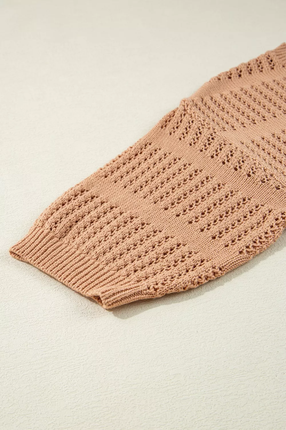 Openwork Round Neck Knit Top, image 8