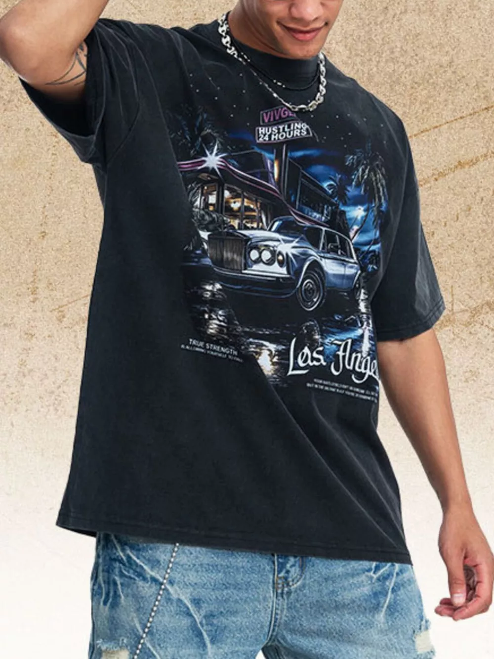 Men's Vintage Los Angeles Graphic T-Shirt, image 2