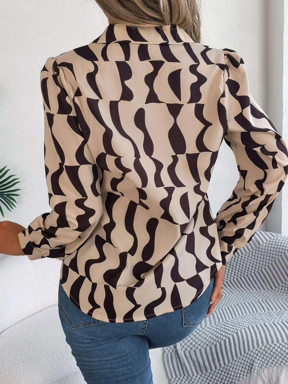 Printed Button Up Long Sleeve Shirt, image 12