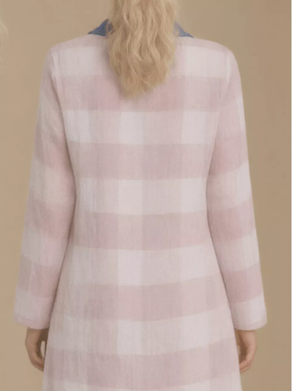 Plus Size Denim Collar Plaid Shirt Dress, image 3